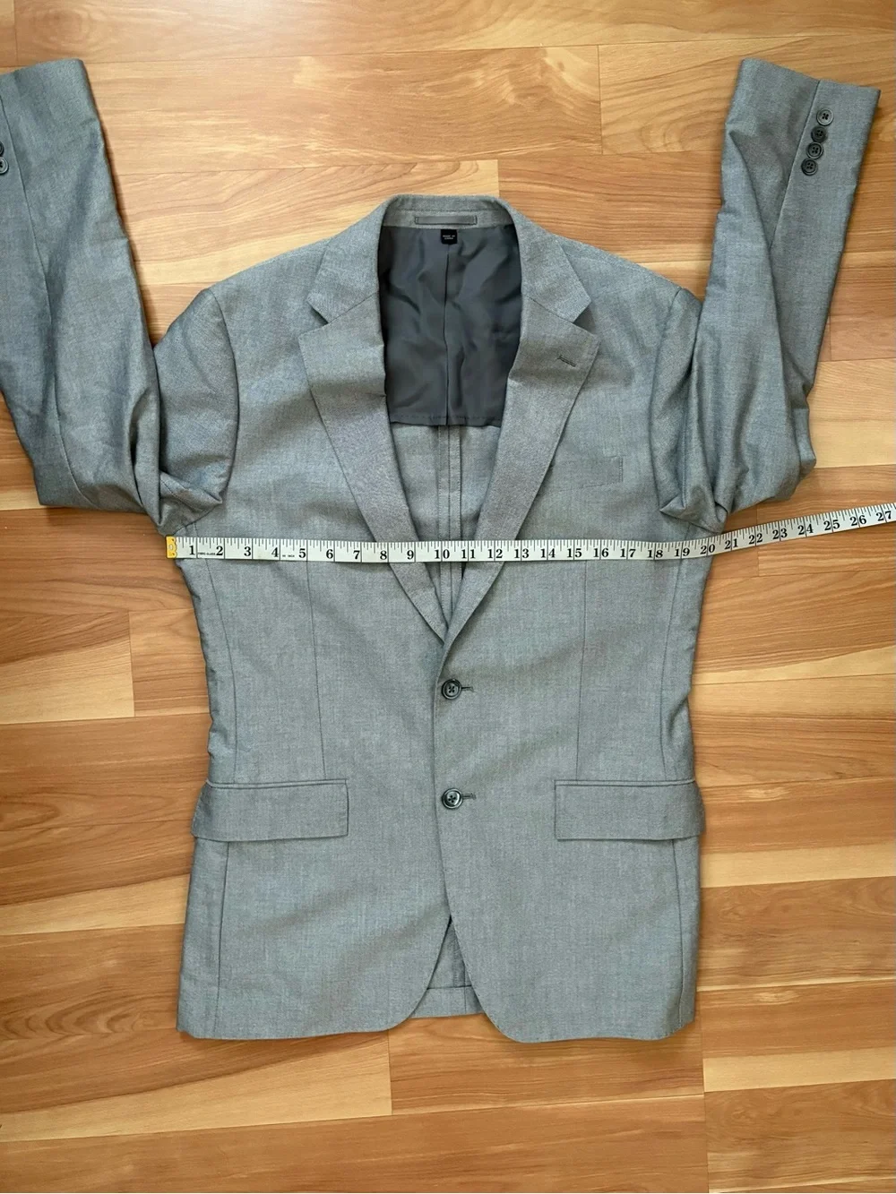 J. Crew $348 Gray Ludlow Slim Suit Jacket In Portuguese Cotton Oxford Size 38R M